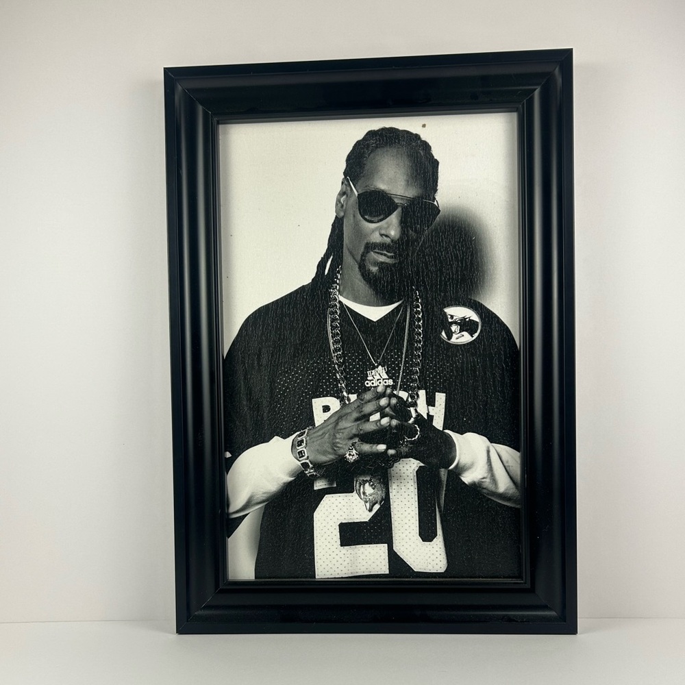 Snoop Dogg Framed Black and White Portrait